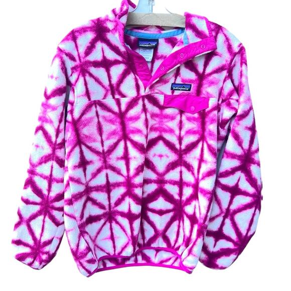 Patagonia patterned small fleece jacket s pink - Picture 1 of 6